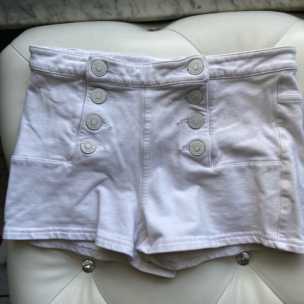 High Waist White Shorts